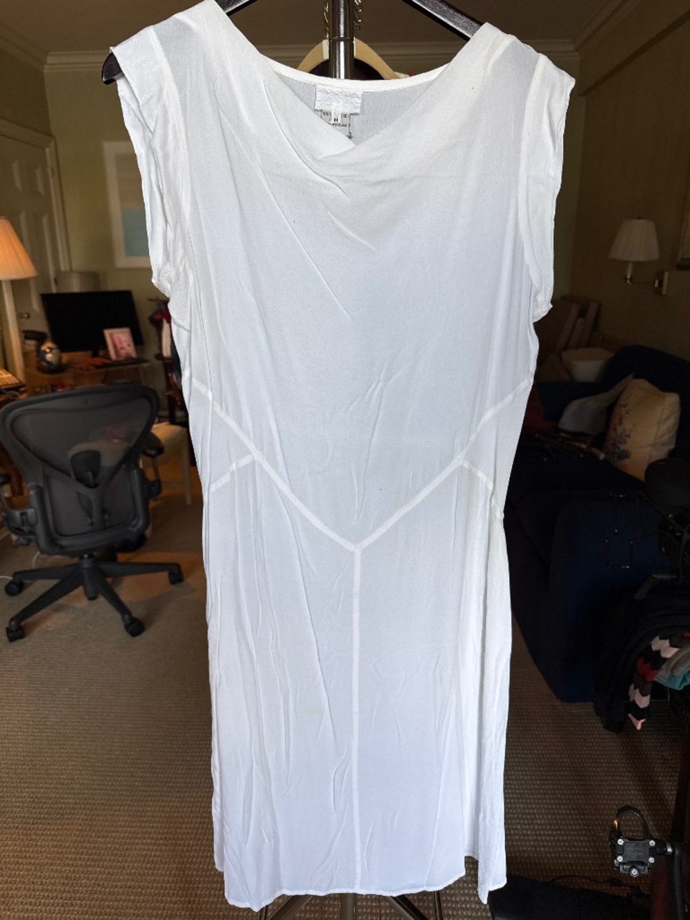 Vintage Ghost London White Asymmetric Dress | Made in England | Size M